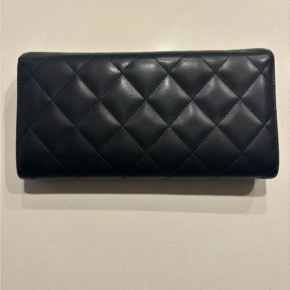 Chanel Quilted Cambon Lambskin Wallet in Black with Pink Interior - Picture 5 of 11